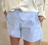 Karlie blue Stripe Poplin Button Short