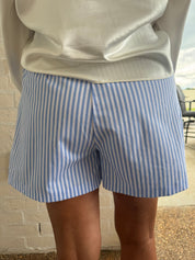 Karlie blue Stripe Poplin Button Short