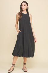 Kassidy Black Bubble Hem Midi Dress
