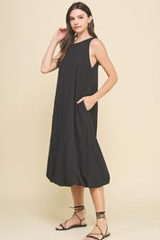 Kassidy Black Bubble Hem Midi Dress