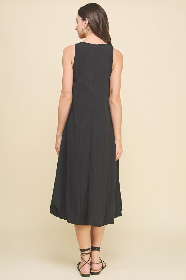 Kassidy Black Bubble Hem Midi Dress