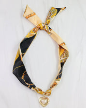 Lillie Scarf Charm Necklace BLACK GOLD