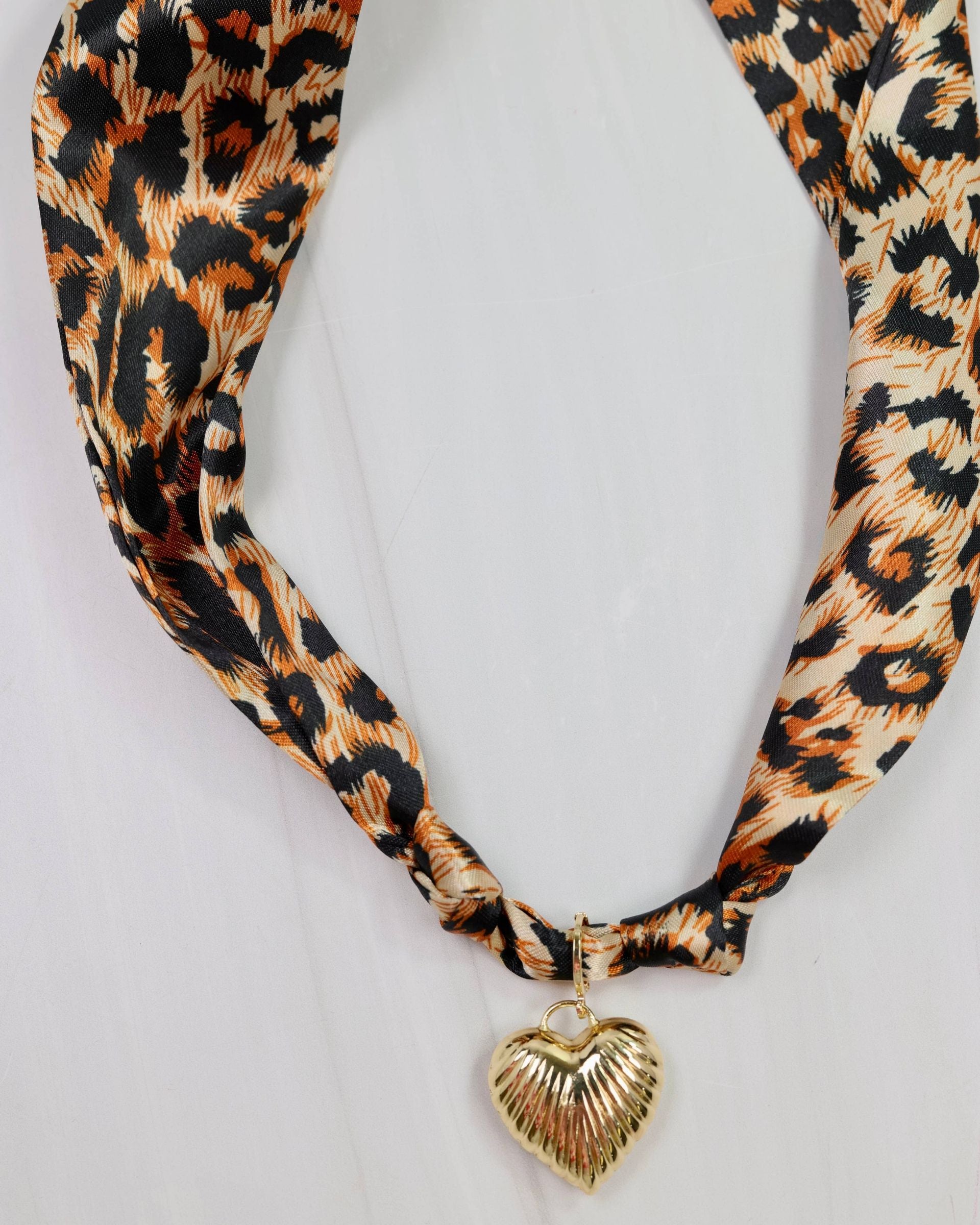 Lillie Scarf Charm Necklace LEOPARD