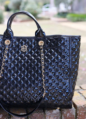 Melissa Tote Bag BLACK PATENT SQ
