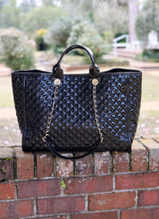 Melissa Tote Bag BLACK PATENT SQ