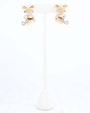 Sporty Bow Helmet Earring Gold