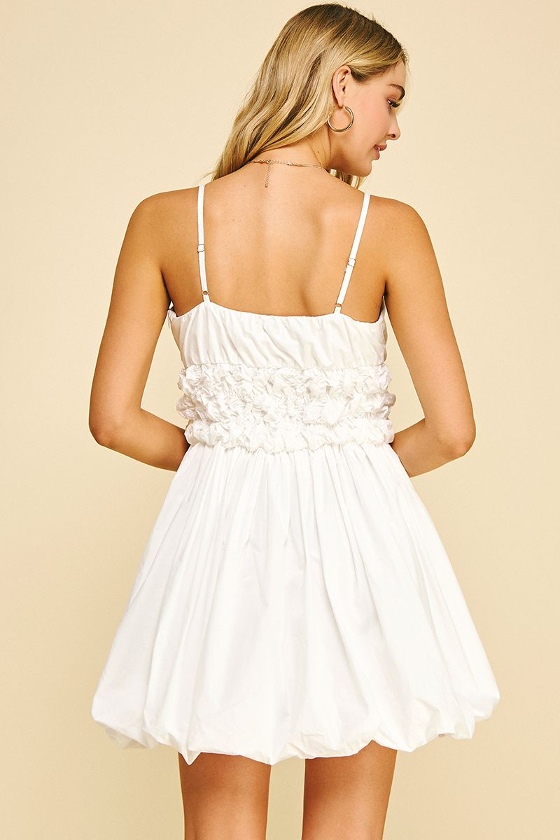 White Bubble Mini Dress Also available in blue