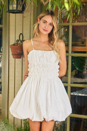 White Bubble Mini Dress Also available in blue