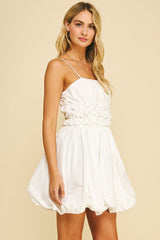 White Bubble Mini Dress Also available in blue