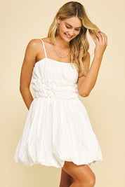 White Bubble Mini Dress Also available in blue