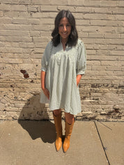 Entro Olive Striped mini dress