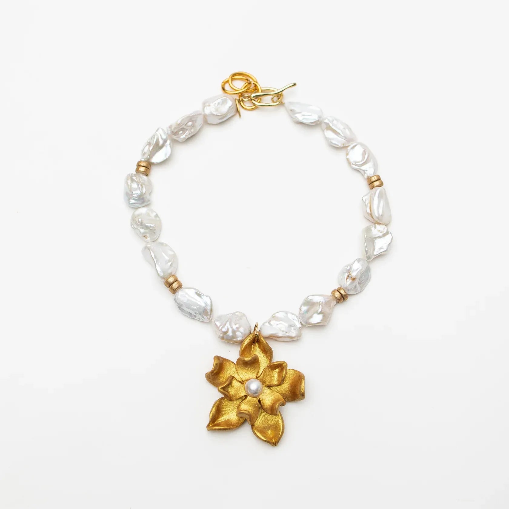 Hidden Truth Adjustable Baroque Pearls w/ Magnolia Pearl Blossom Necklace