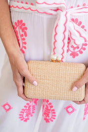 Lisi Lerch - Mimi Pearl Top Straw Clutch