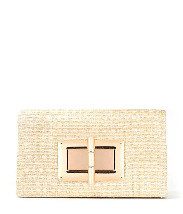 Lisi Lerch - Gold Lillian Straw Clutch