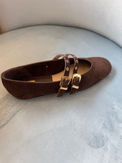 Dolce Vita Baylee Grommet DK Brown Perforated Suede Shoe (flat)
