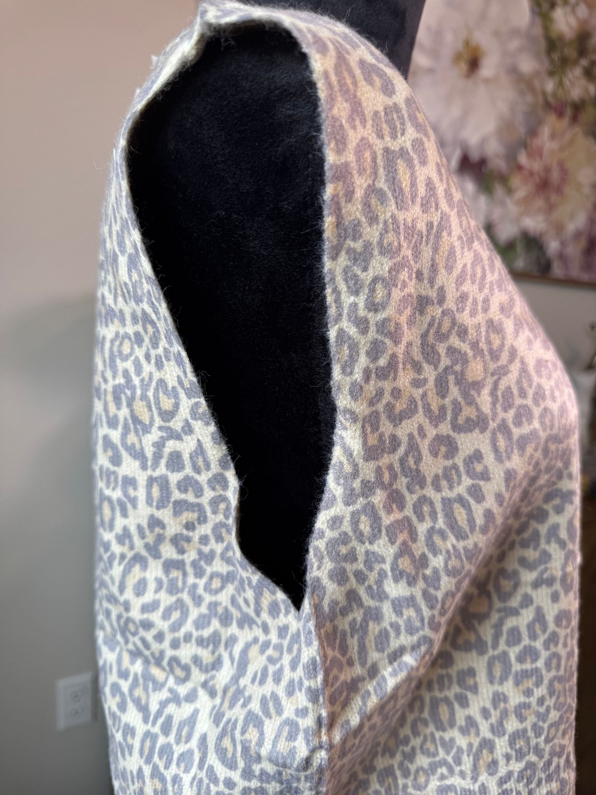 Vintage Leopard Print Button Front Vest Top