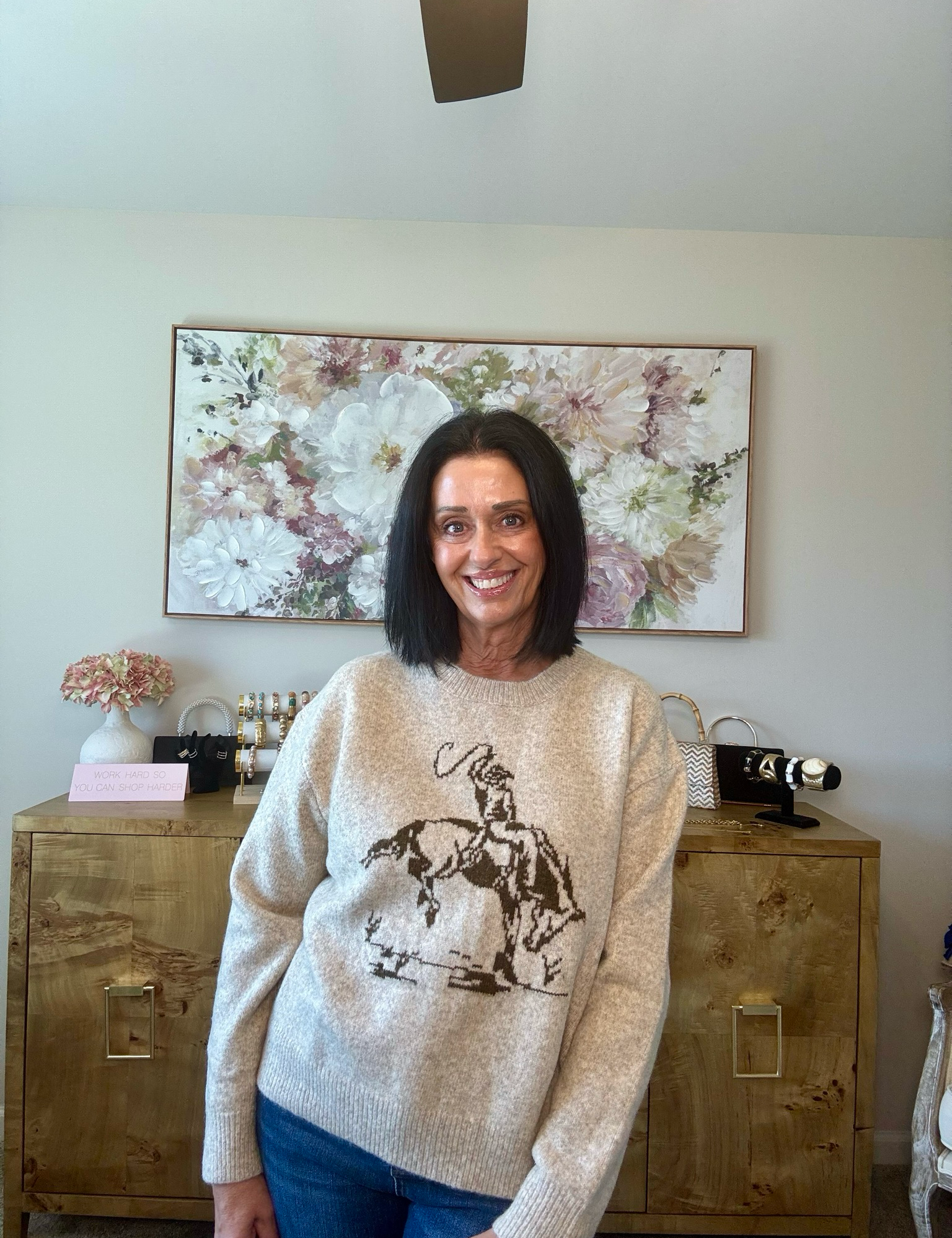 Cowboy Graphic Crew Sweater
