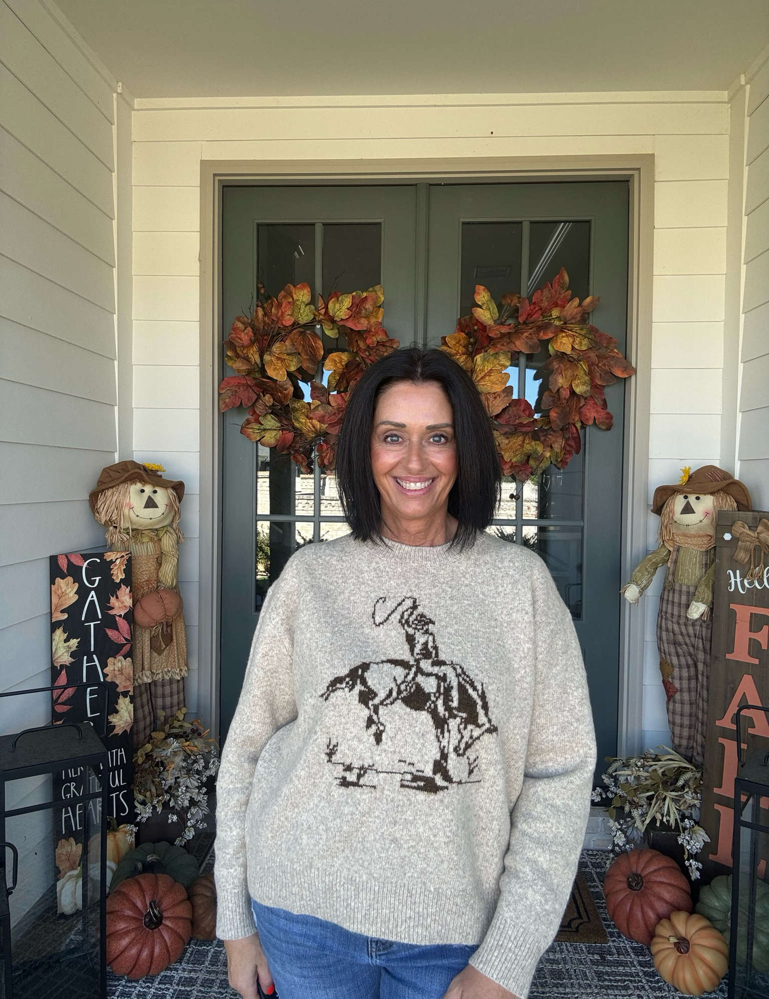 Cowboy Graphic Crew Sweater