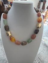 Marble Stone Geo Metal Choker
