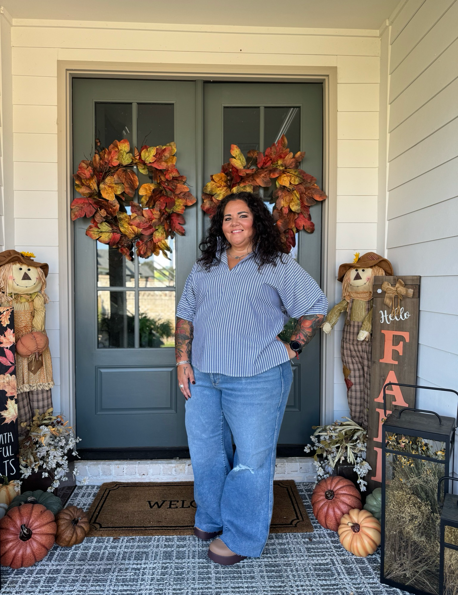 Judy Blue Vintage Wash Wide Leg Distressed Jeans