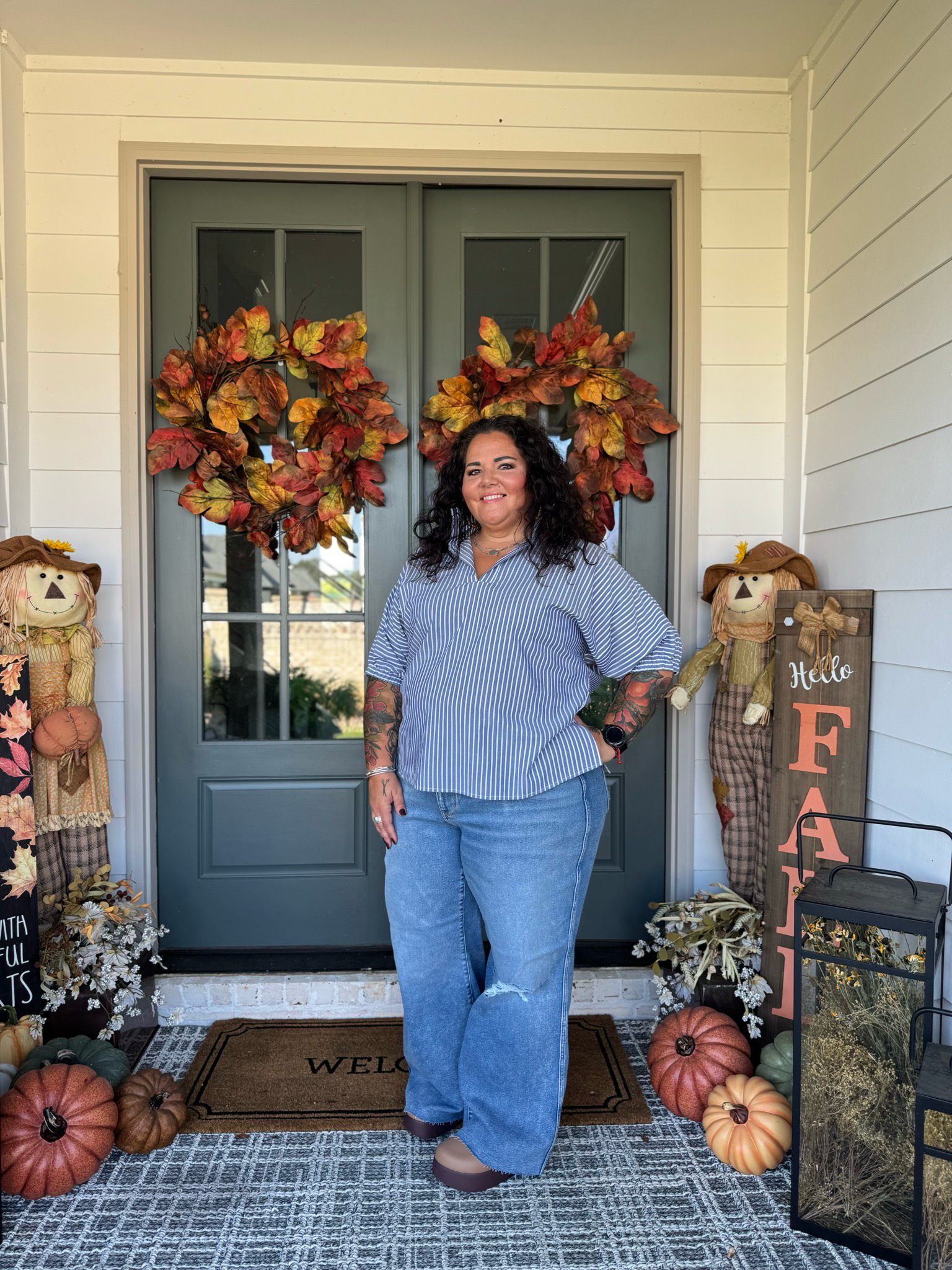 Judy Blue Vintage Wash Wide Leg Distressed Jeans