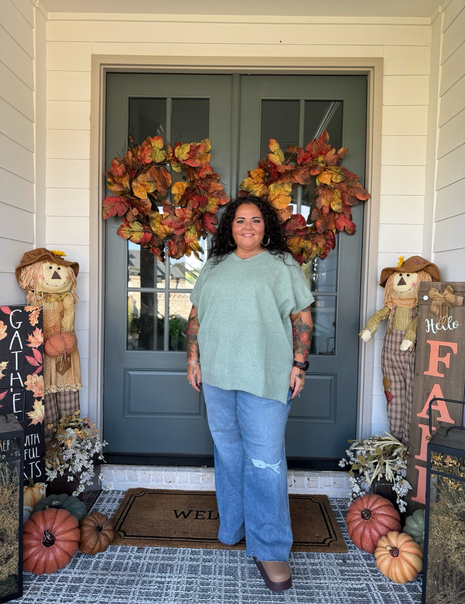 Judy Blue Vintage Wash Wide Leg Distressed Jeans