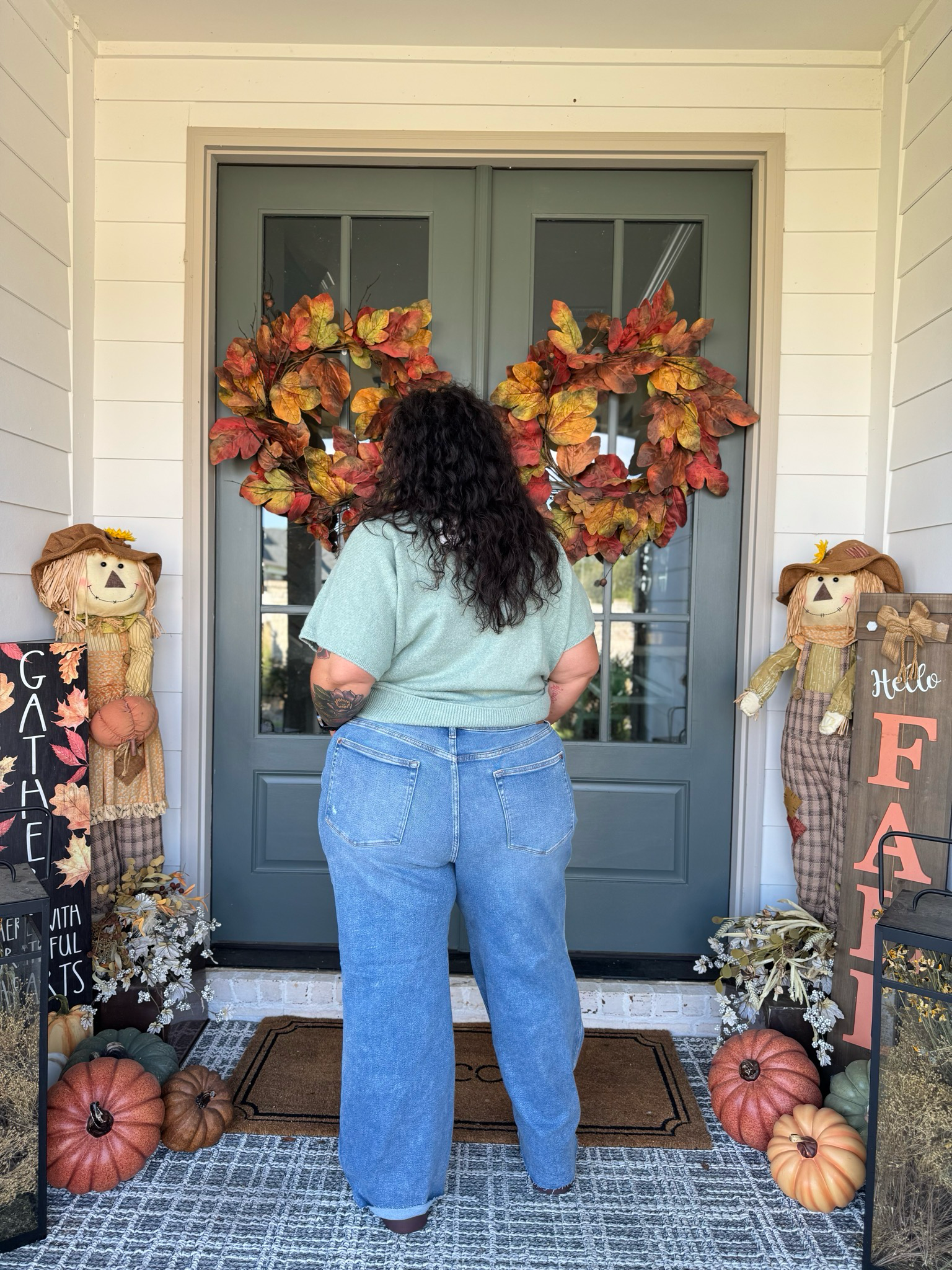 Judy Blue Vintage Wash Wide Leg Distressed Jeans