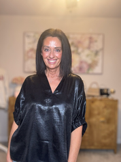 Entro Metallic Black V-neck Top