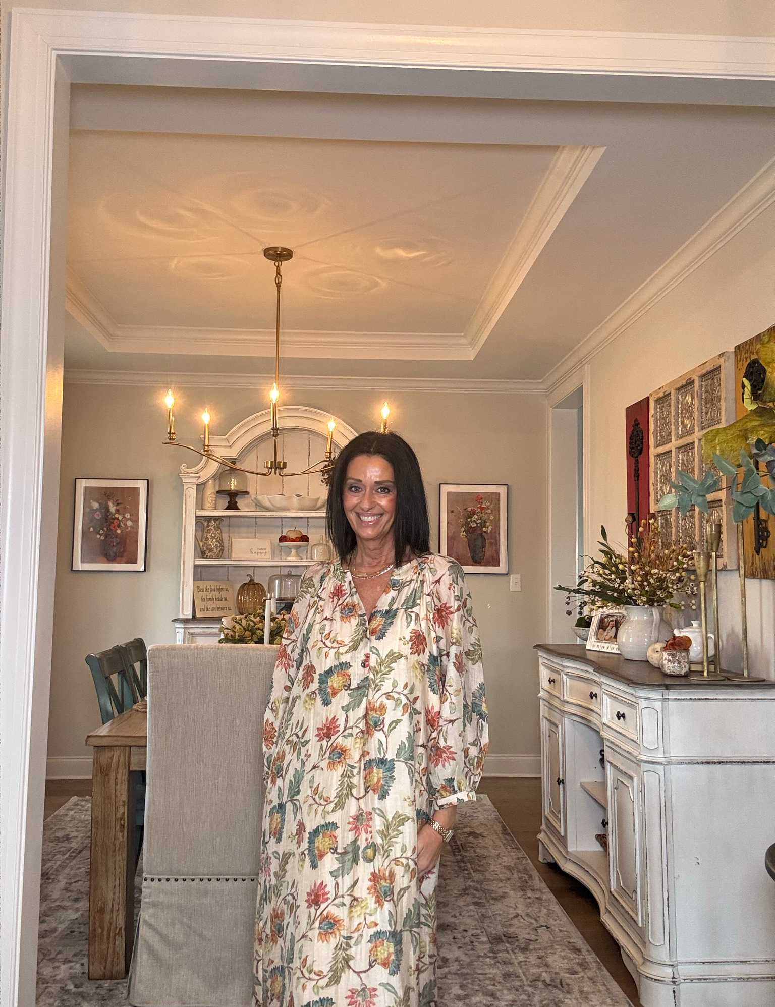 Entro Ecru Floral Maxi Dress