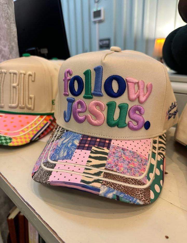 Colorful Patchwork Follow Jesus Hat