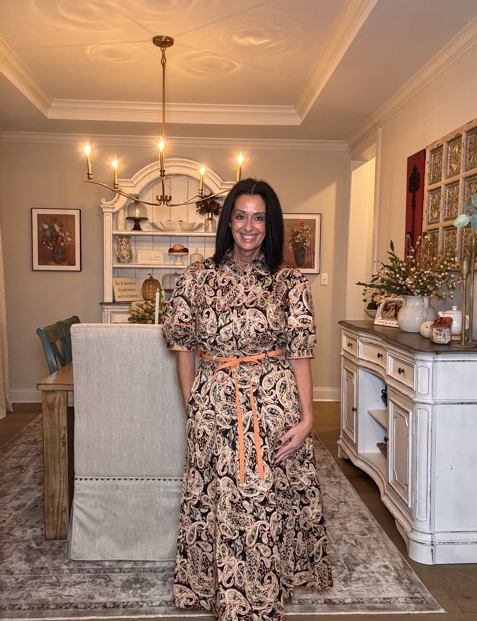 Paisley Print Midi Dress