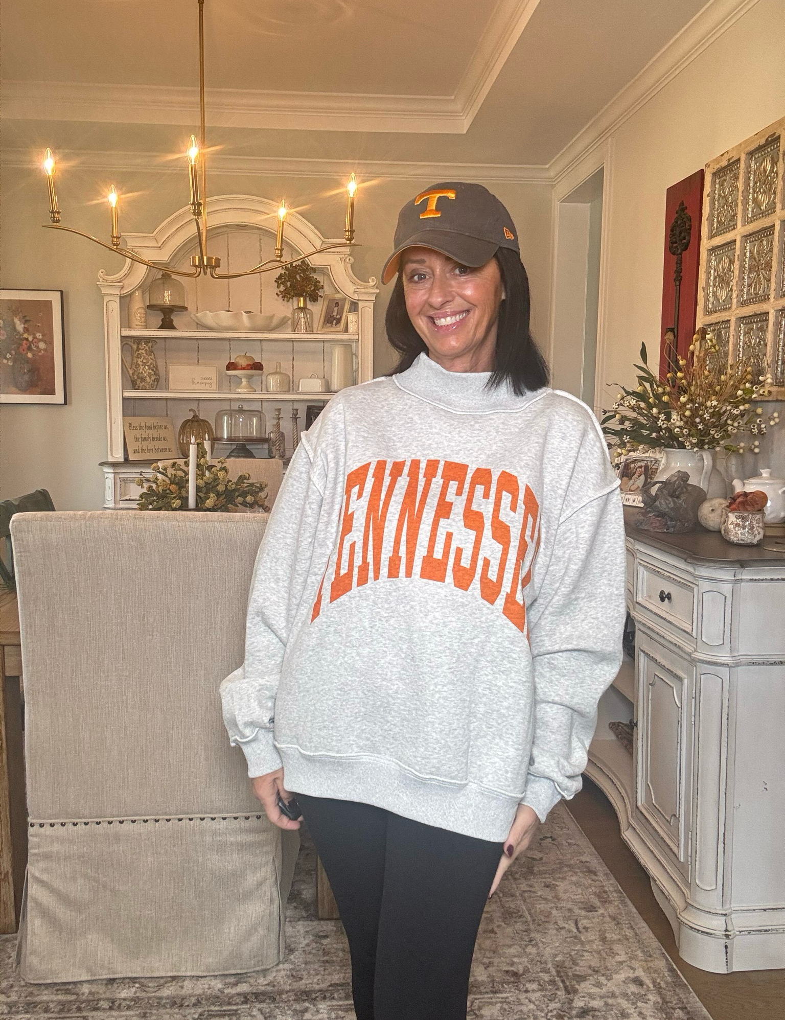 Heather Grey Tennessee Reversible Mock Neck Sweatshirt