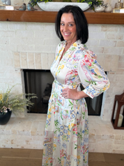 Print Button Down Maxi Dress