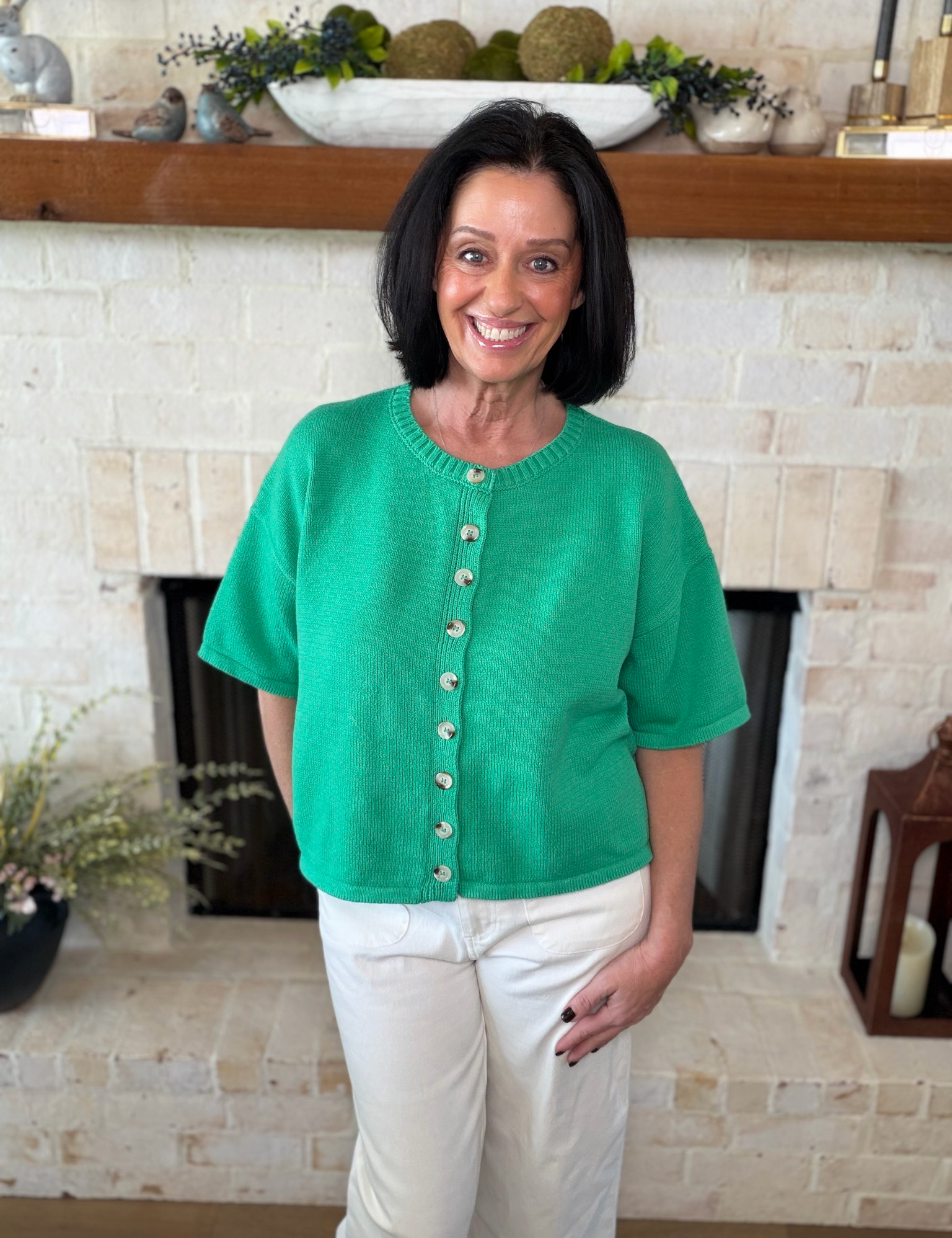 Green Button Down Sweater