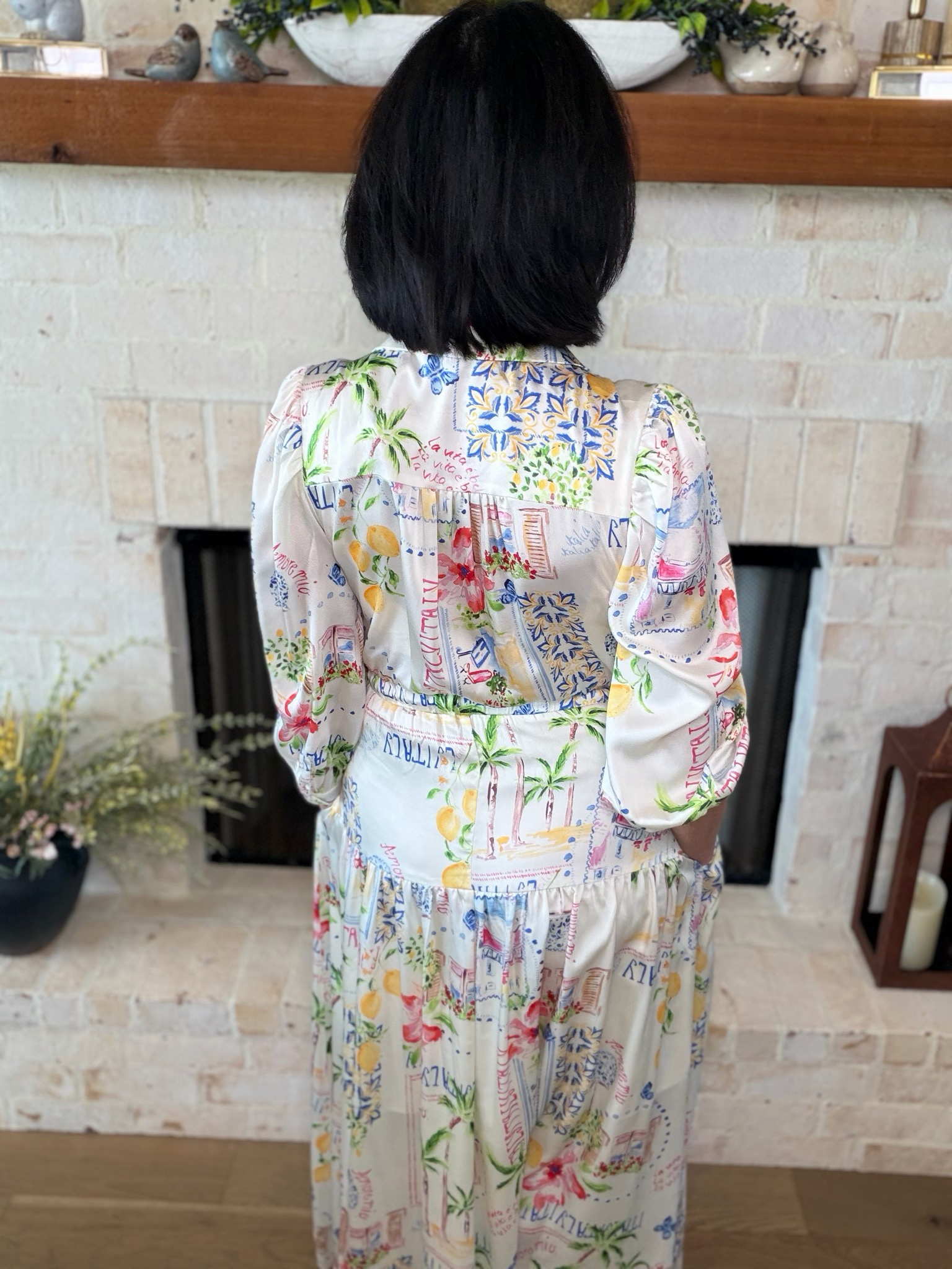 Print Button Down Maxi Dress