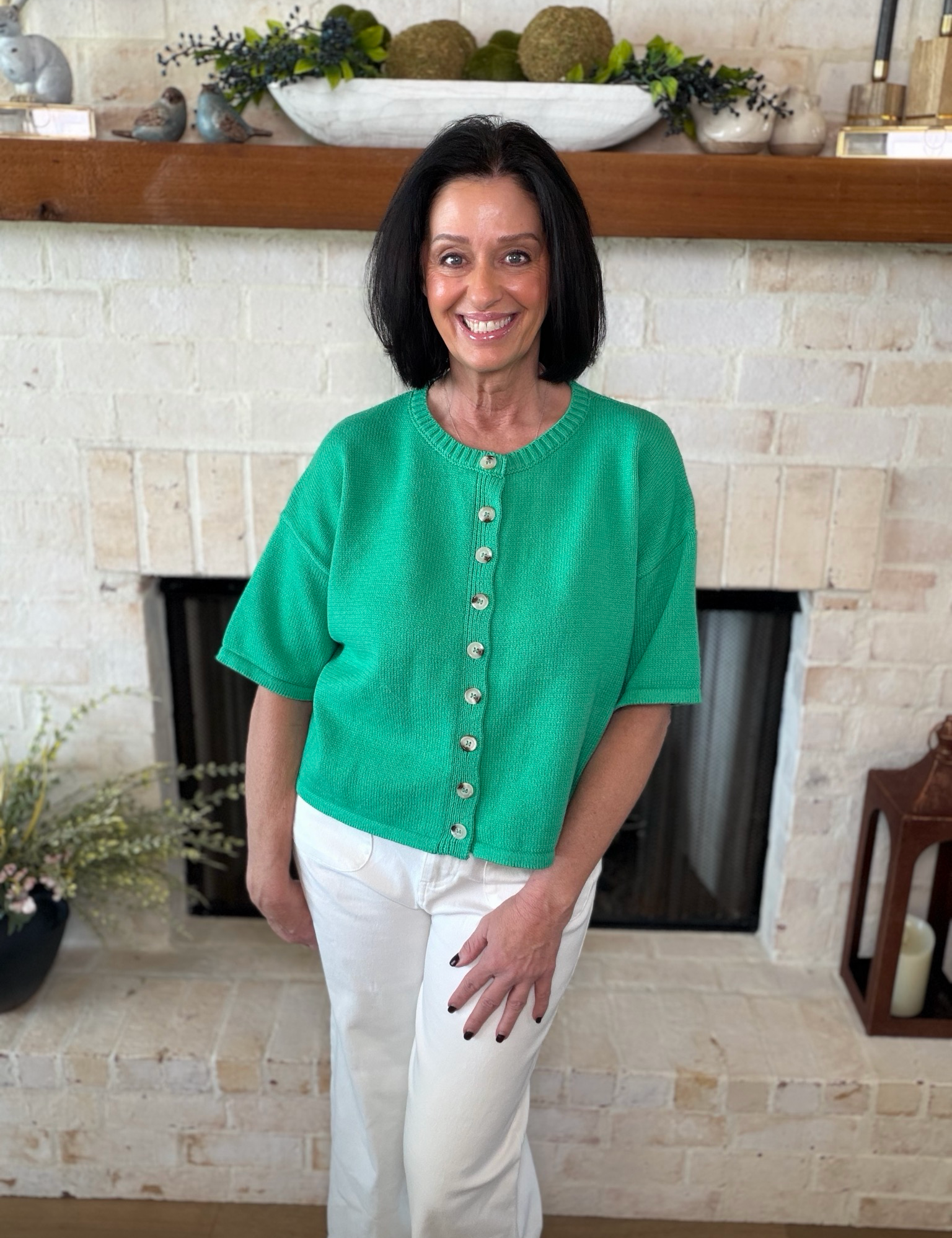 Green Button Down Sweater