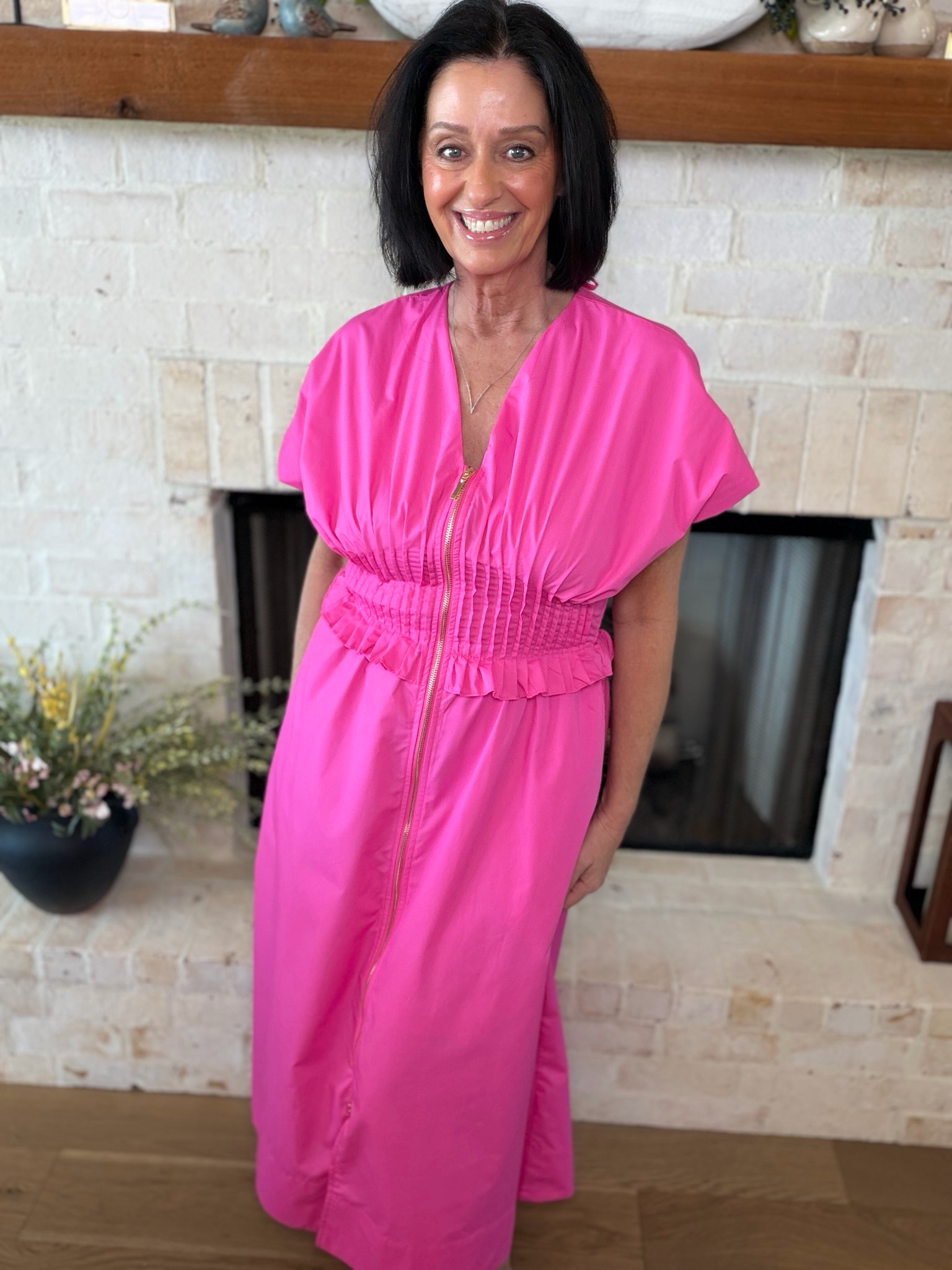 Entro Hot Pink Maxi Dress