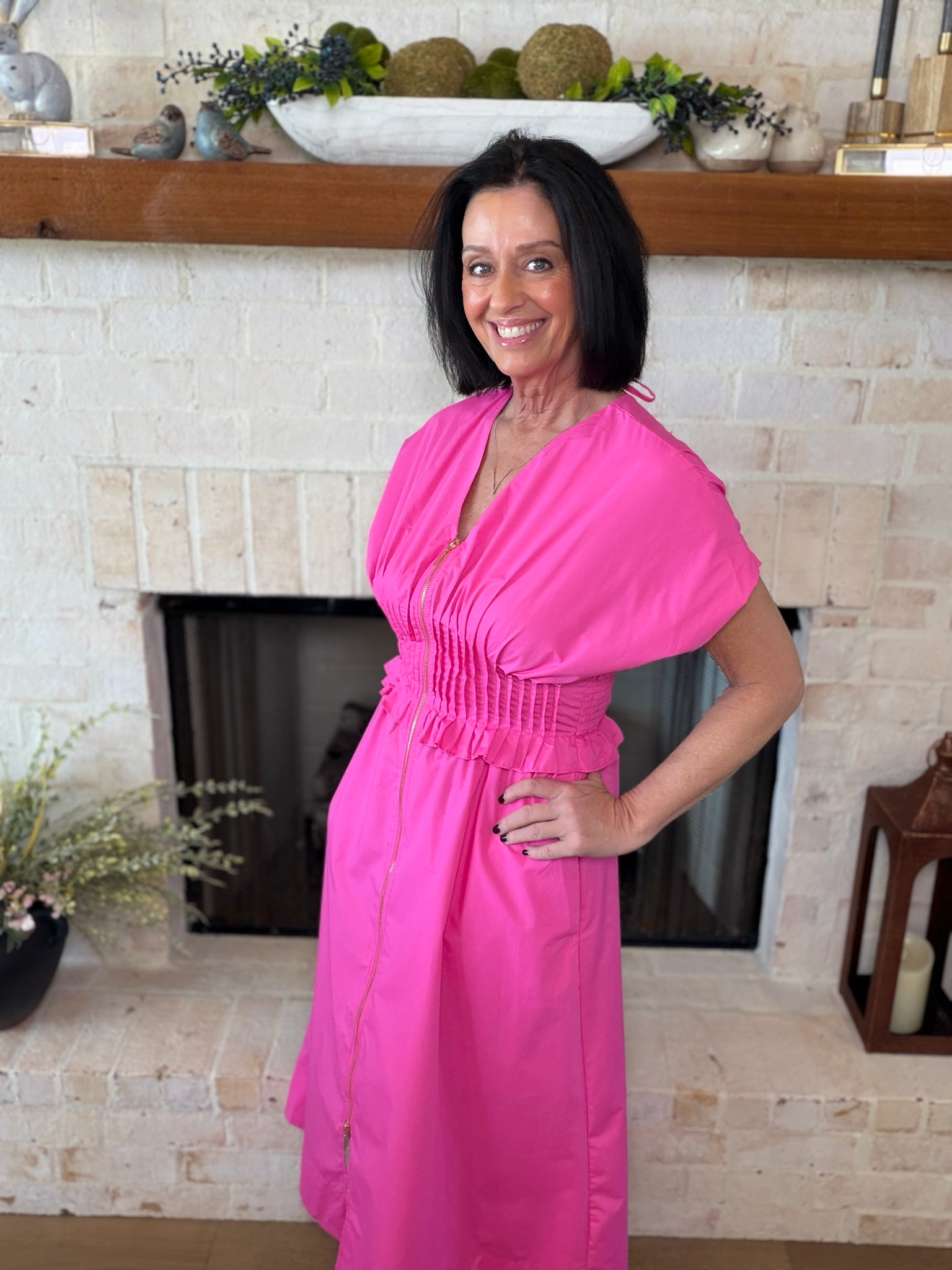 Entro Hot Pink Maxi Dress