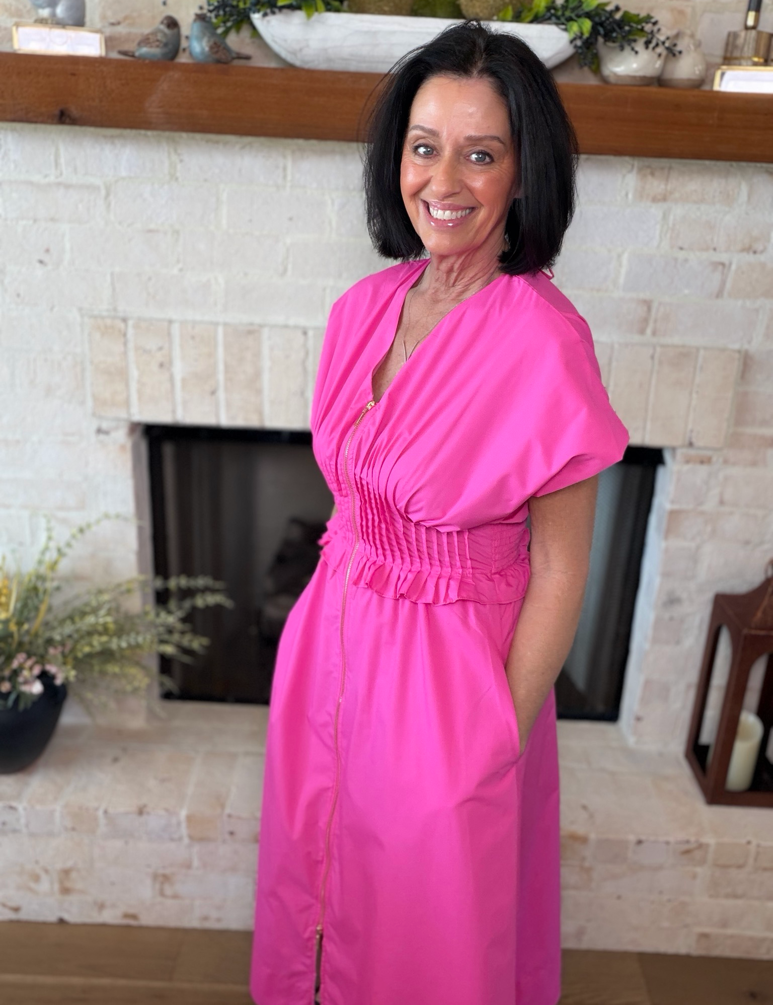 Entro Hot Pink Maxi Dress