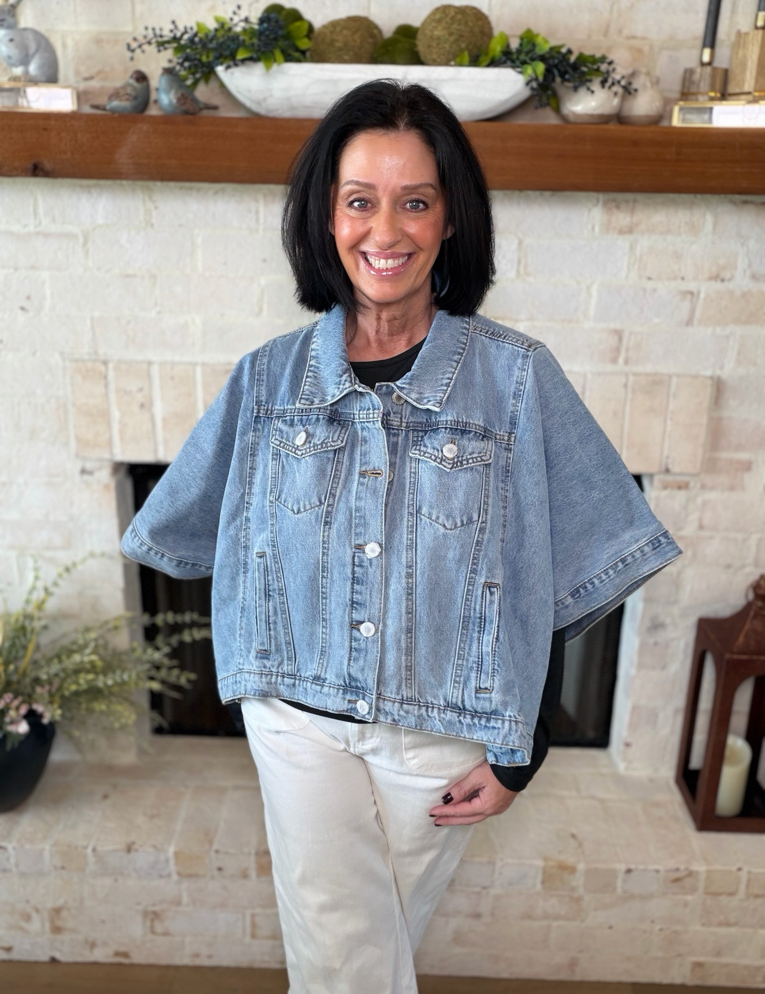Denim Poncho Jacket