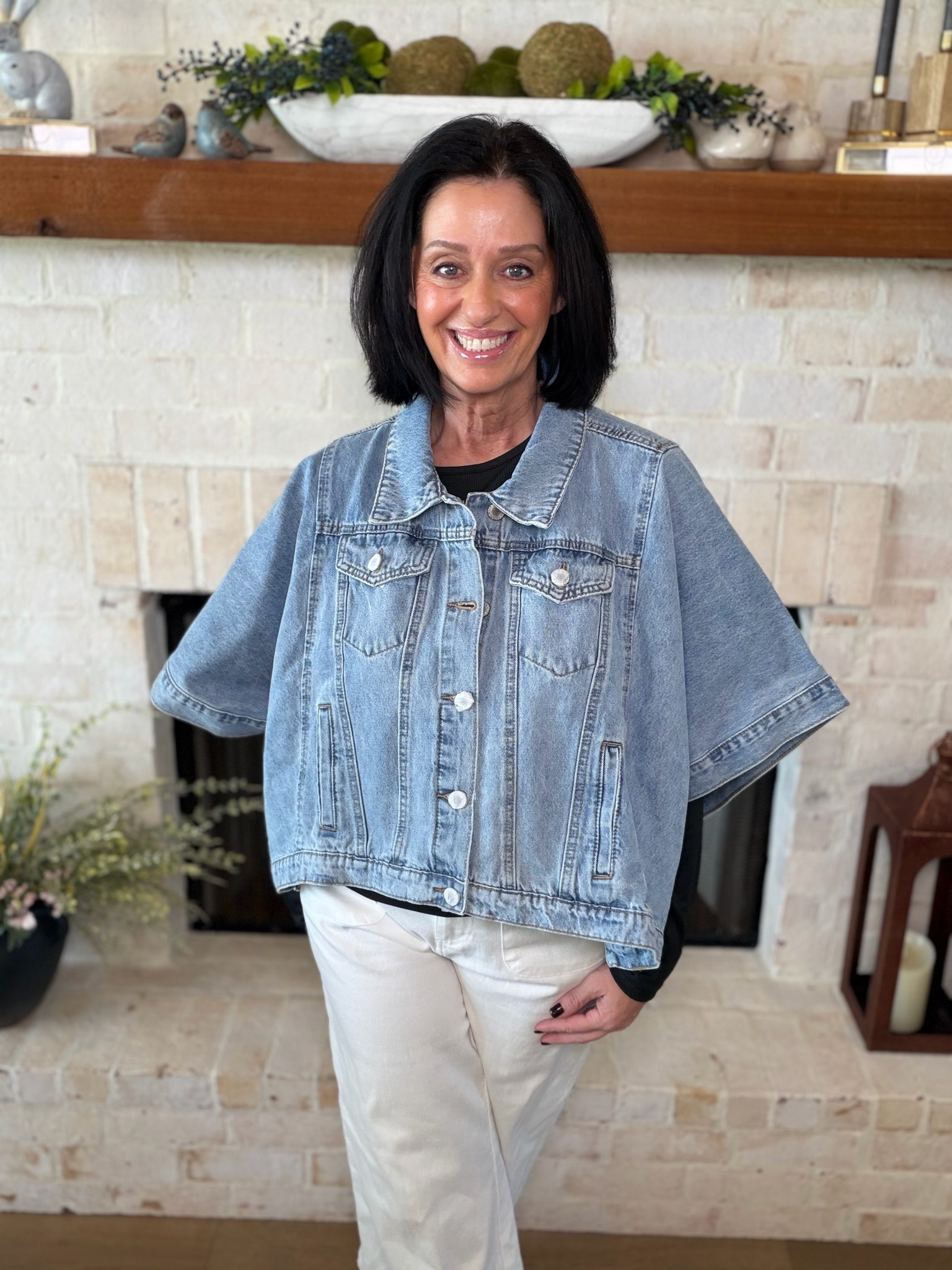 Denim Poncho Jacket