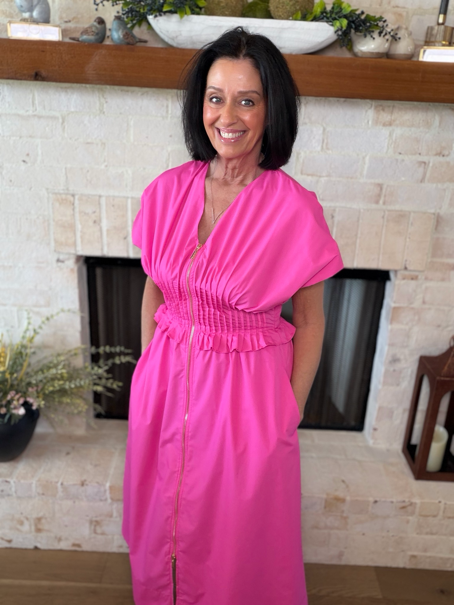 Entro Hot Pink Maxi Dress