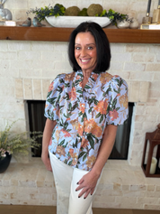 Entro Blue Floral Top