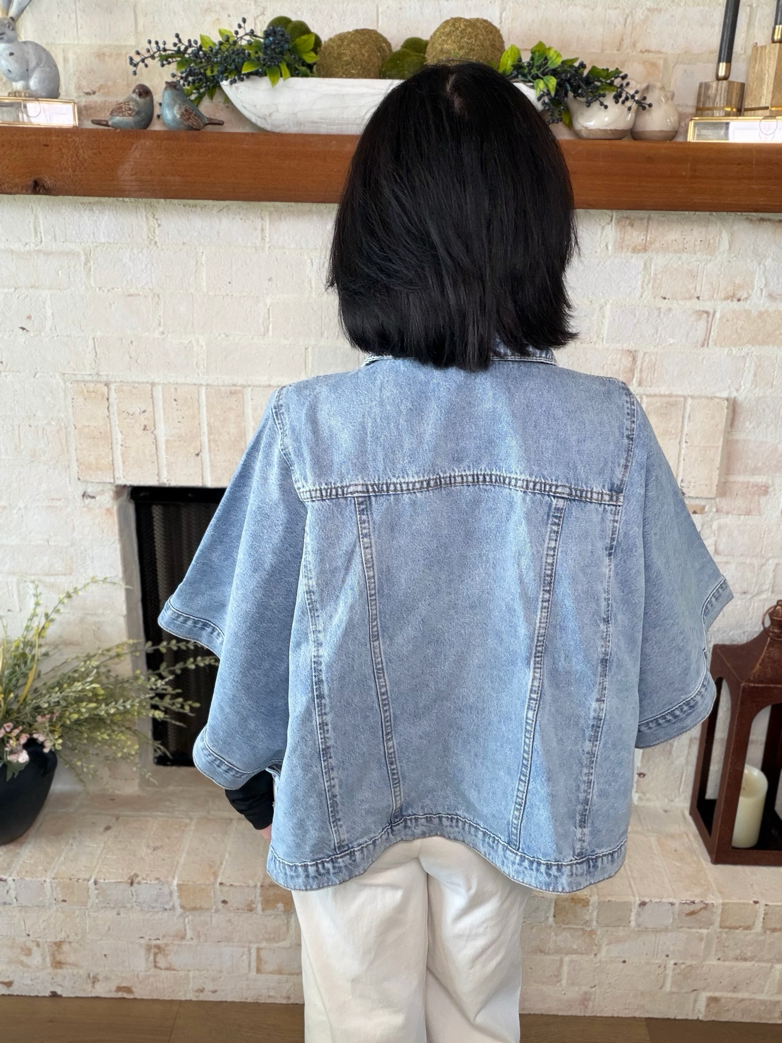 Denim Poncho Jacket