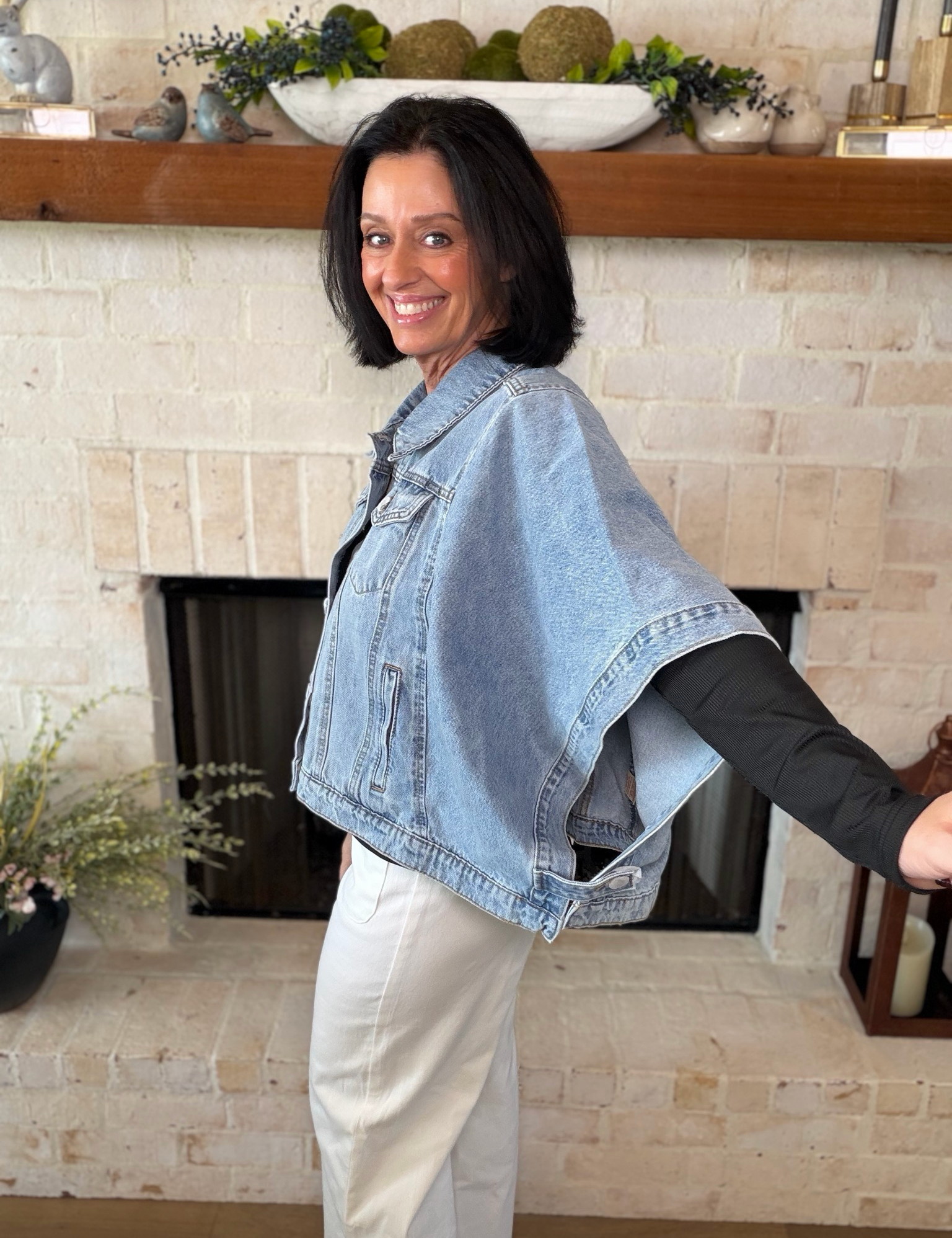 Denim Poncho Jacket