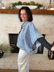 Denim Poncho Jacket