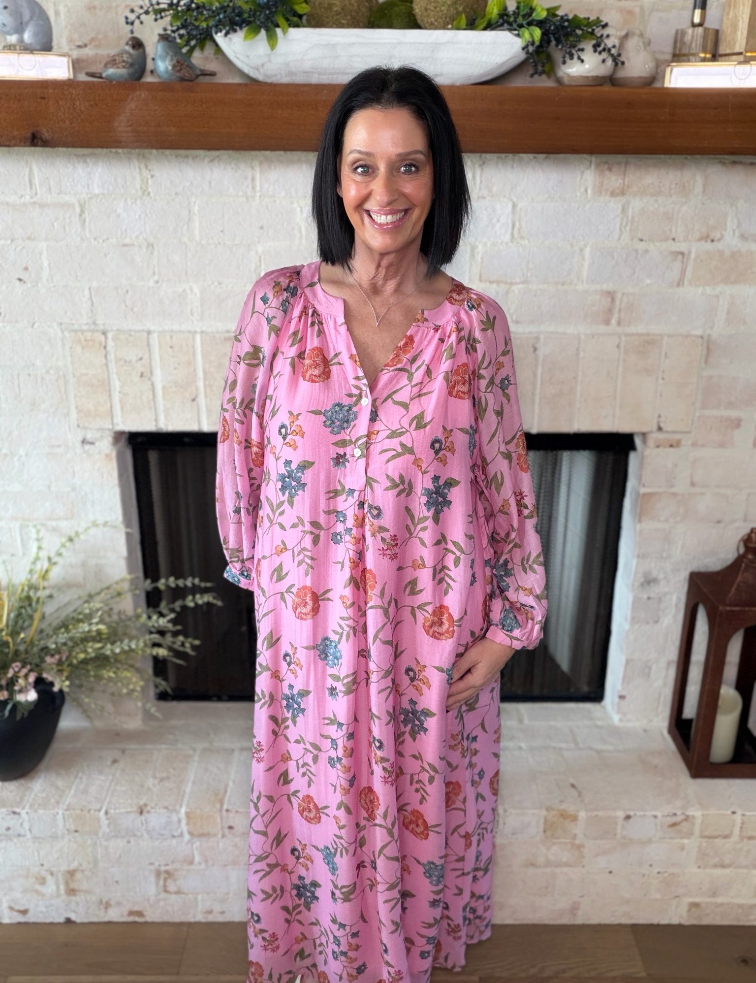 Entro Pink Floral Maxi