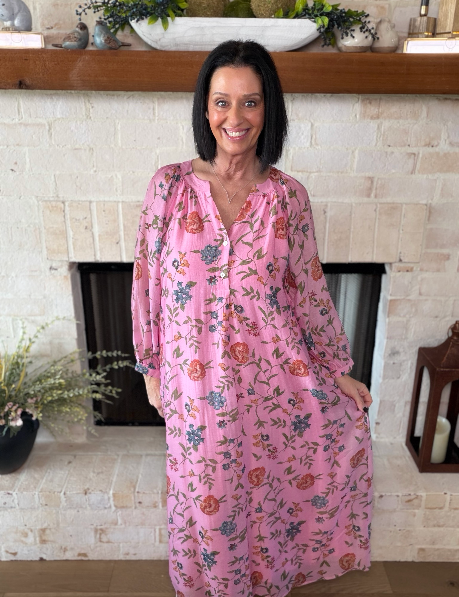Entro Pink Floral Maxi
