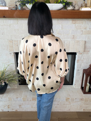Taupe Polka Dot Top