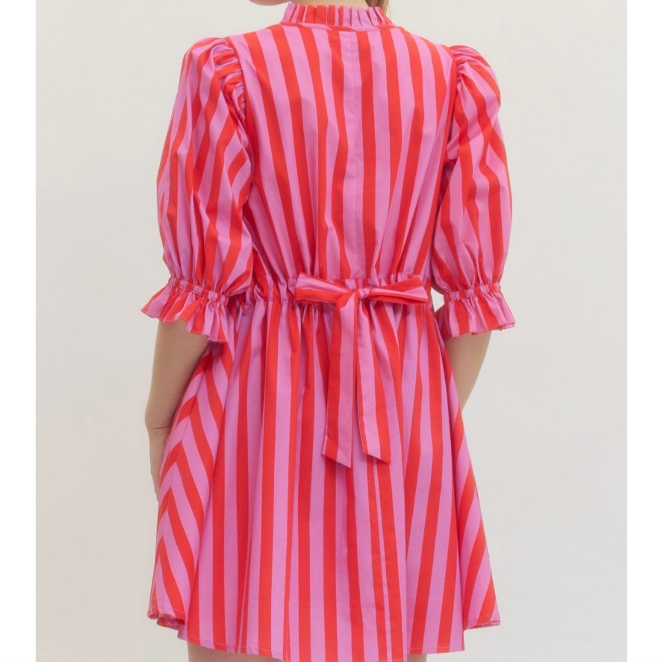 Entro Pink Stripe Tunic Dress